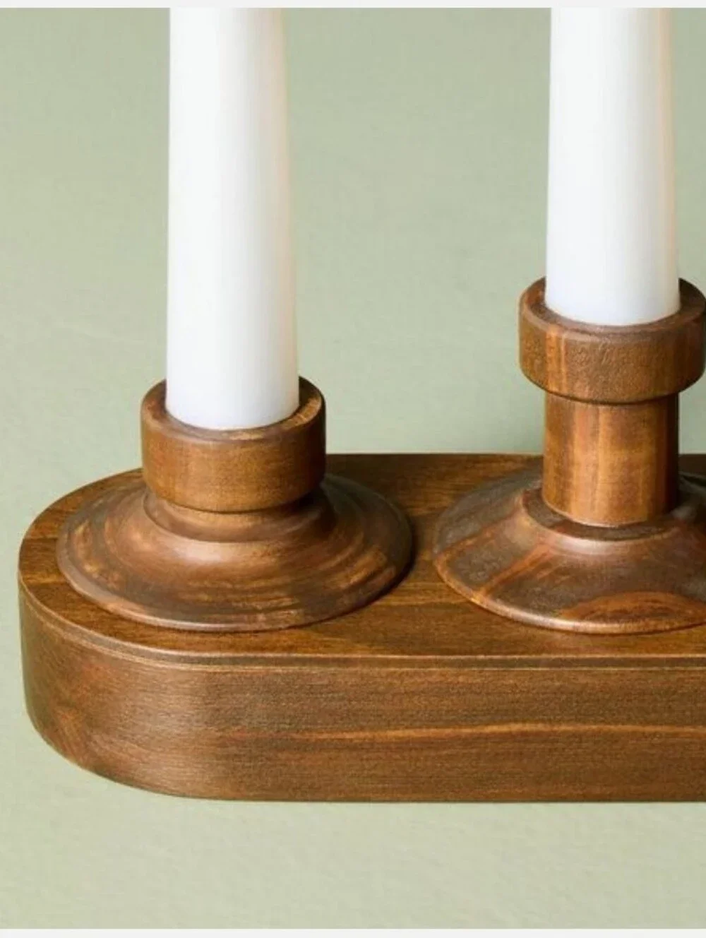 2 SETS Hearth & Hand LED Window Candelabra With Wooden Base